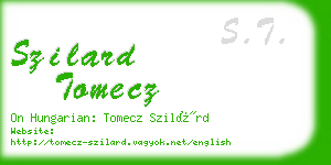 szilard tomecz business card
